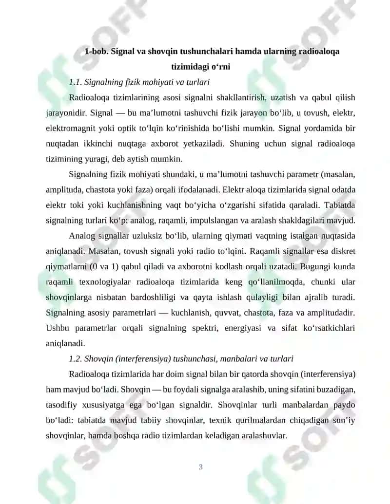 Radioaloqa tizimlarida signal shovqin nisbati 3