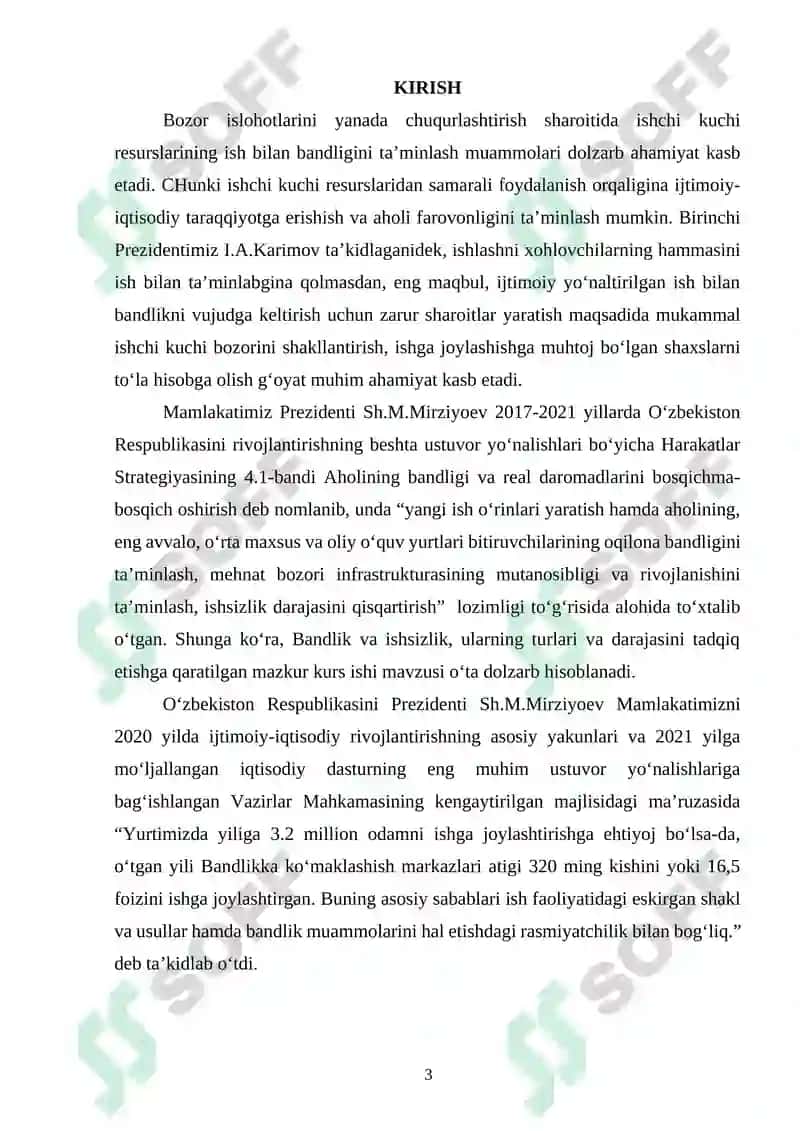 "IQTISODIYOT NAZARIYASI" Kurs ishi 3