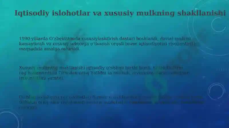 Iqtisodiy islohotlar va xususiy mulkning shakllanishi 3