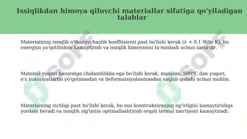 Issiqlik himoyalovchi materiallar 3