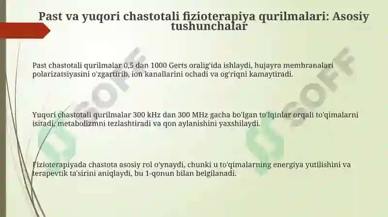 Past va yuqori chastatali fiziotirovetik aparattlar 3