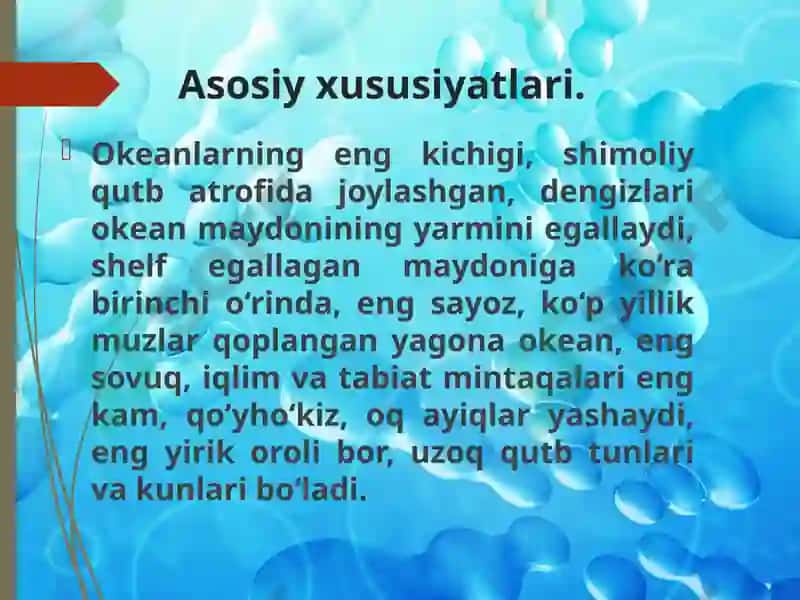 7-sinf Geografiya fanidan Shimoliy Muzokeani 3