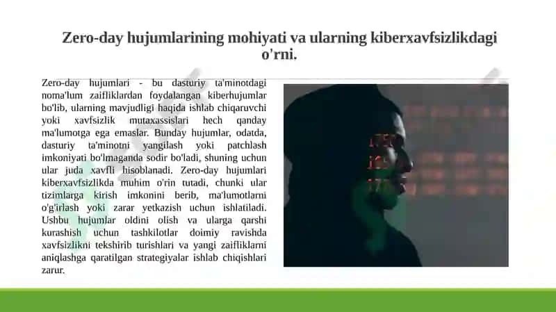 Zero-day hujumlarining mohiyati va ularning kiberxavfsizlikdagi o'rni 3