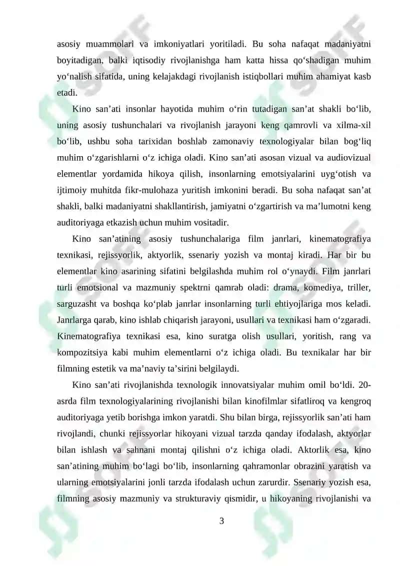 Kino Sanʼati va Industres Sifatida 3