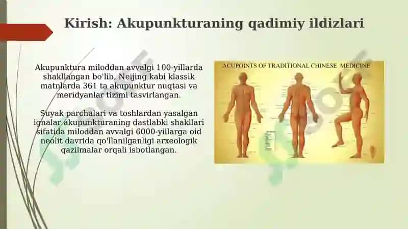 Qadimgi xitoyda shifobaxsh nuqtalarda igna bilan davolash 3