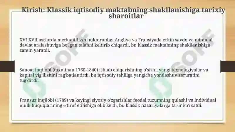 Angliya va Fransiyada klassik iqtisodiy maktabning shakllanishi 3