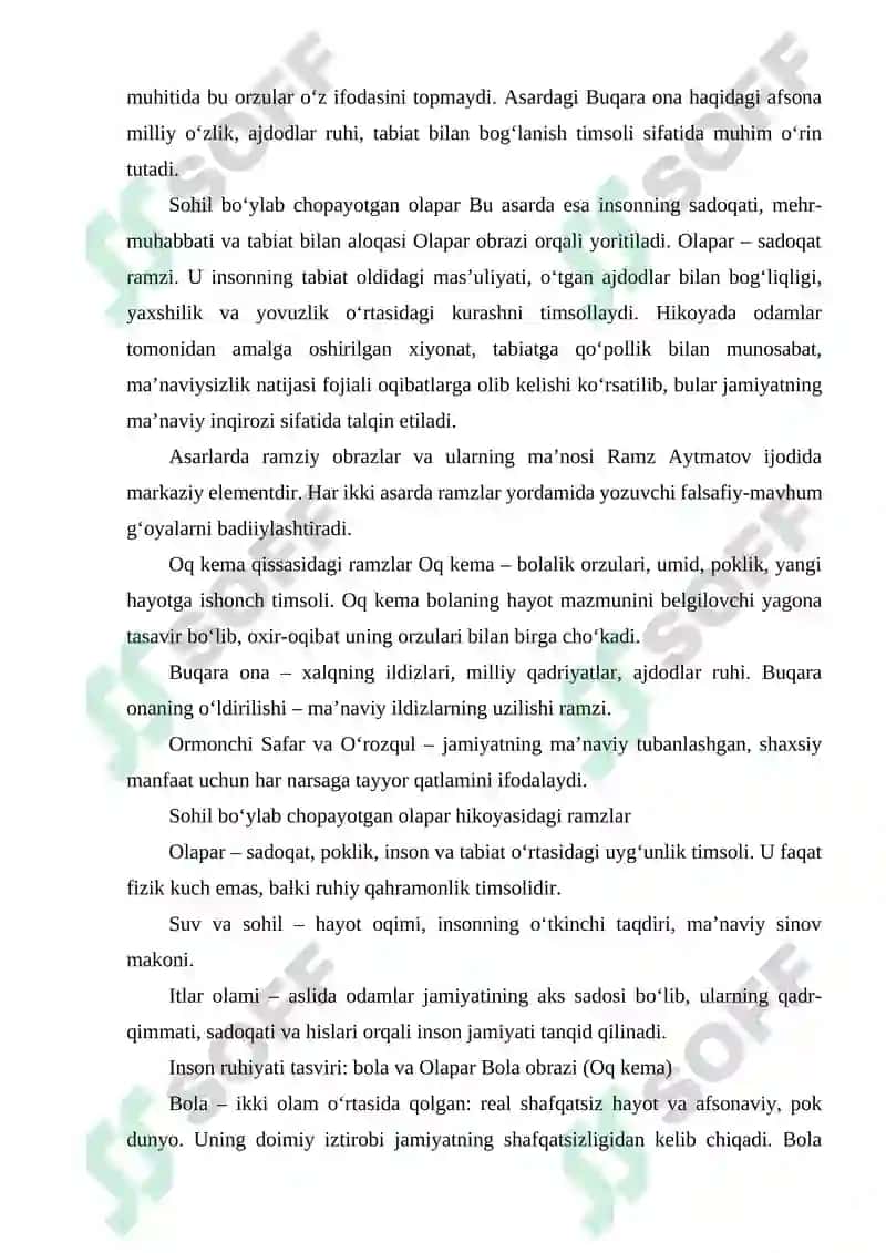 CHINGIZ AYTMATOVNING OQ KEMA VA SOHIL BOʻYLAB CHOPAYOTKAN OLAPAR ASARLARINING TAHLILI 3