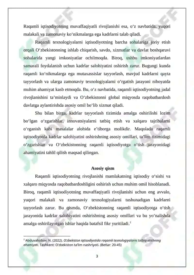 O‘ZBEKISTONDA RAQAMLI IQTISODIYOT RIVOJLANISHI KADRLAR SALOHIYATI OSHIRISHNING ASOSIY OMILI 3