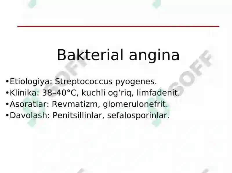 Anginalar, Atipik Pnevmoniya va Diareyalar 3