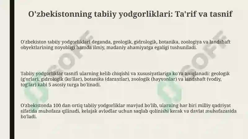 O'zbekistonning tabiiy yodgorliklari 3