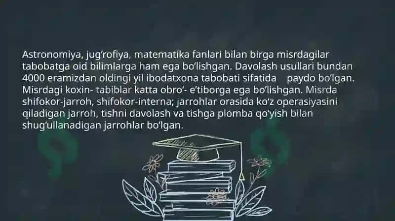 Qadimgi dunyo tibbiyoti tarixi: Qadimgi Mesopotamiya va Qadimgi MisrKarimova Yulduz 3