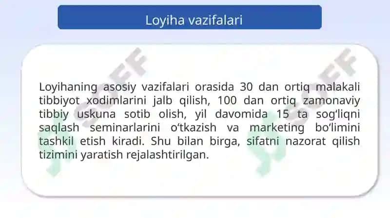 Bolalar klinikasi loyihasi marketing loyihasi 3