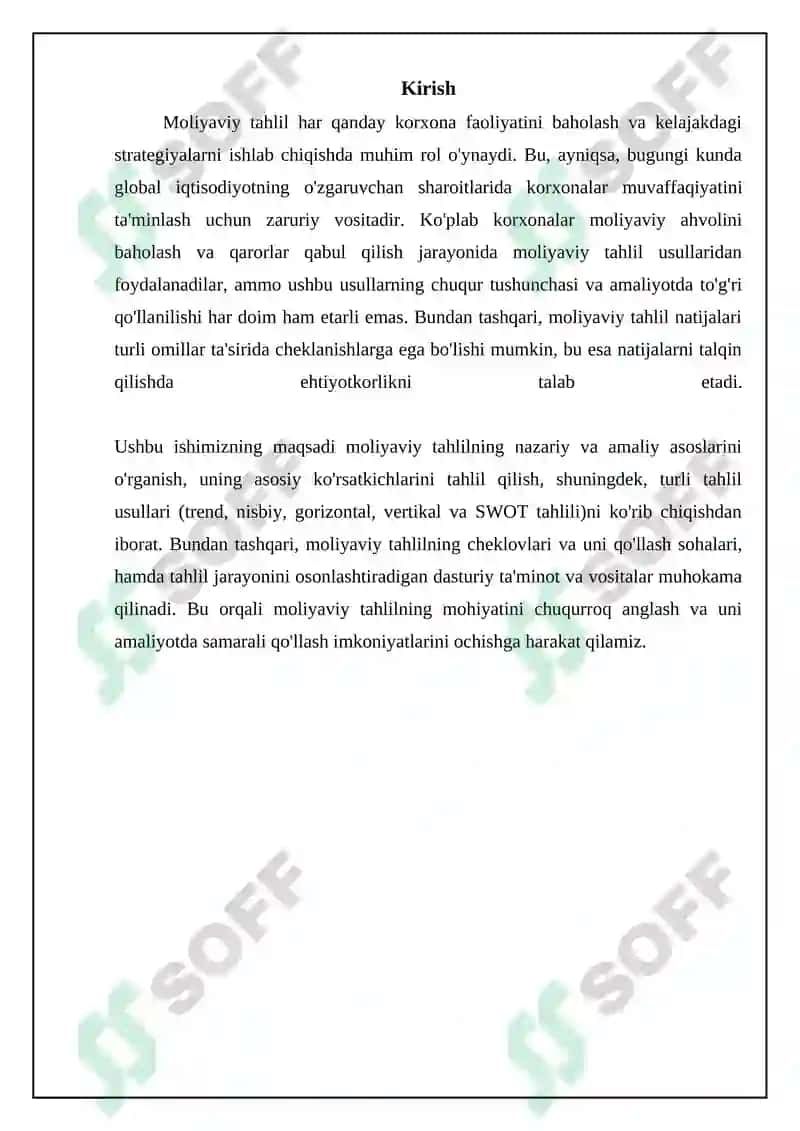 Moliyaviy tahlil va uning asosiy kòrsatkichlari 3