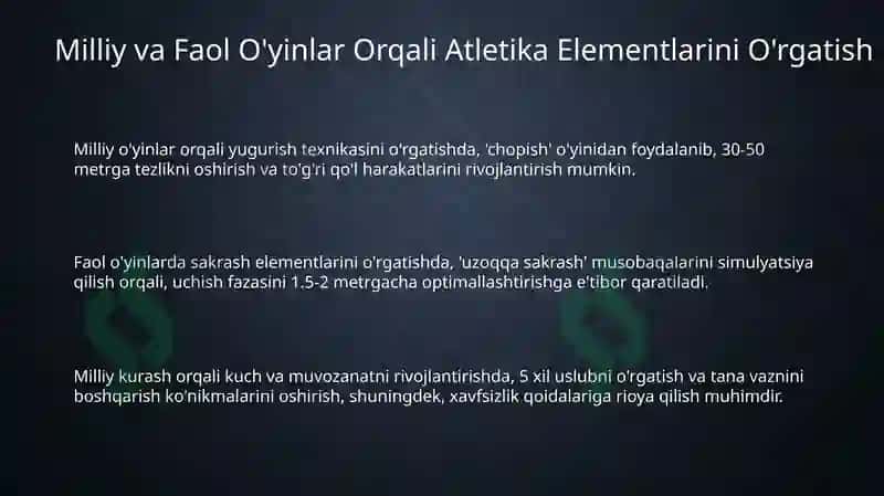 Milliy va Faol O'yinlar Orqali Atletika Elementlarini O'rgatish 3
