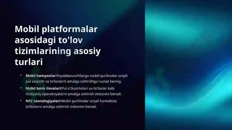 Mobil platformalarga asoslangan to'lov tizimlari 3
