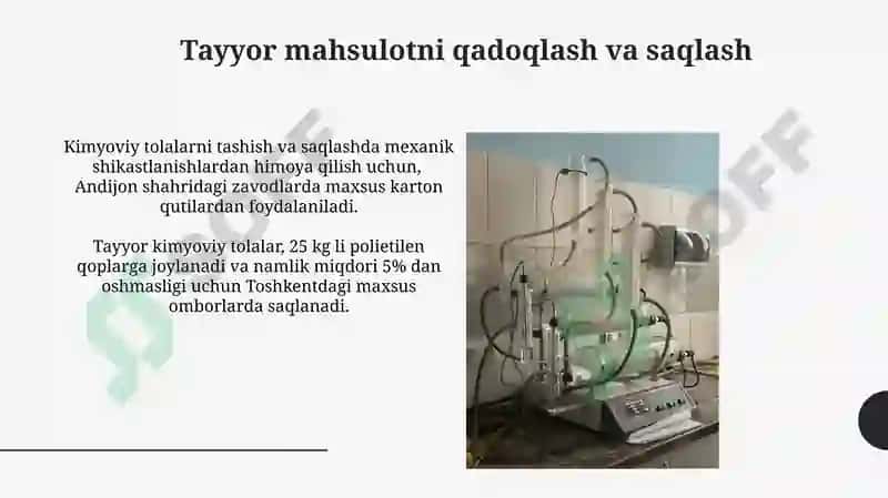 Quruq usulda kimyoviy tola olish texnologiyasi va jihozlari 3