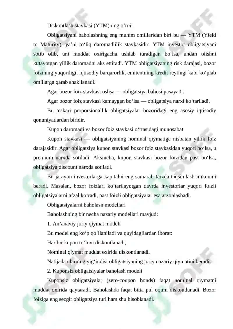 Obligatsiyalarni baholash va ularning o‘ziga xos jihatlari 3