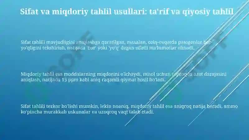 Sifat va miqdor analiz usullari va qishloq xoʻjaligidagi ahamiyati 3