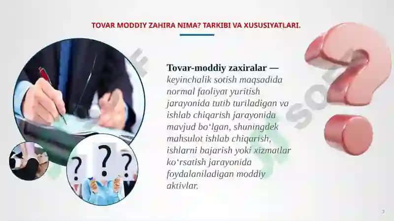 TOVAR MODDIY ZAHIRA NIMA? TARKIBI VA XUSUSIYATLARI 3