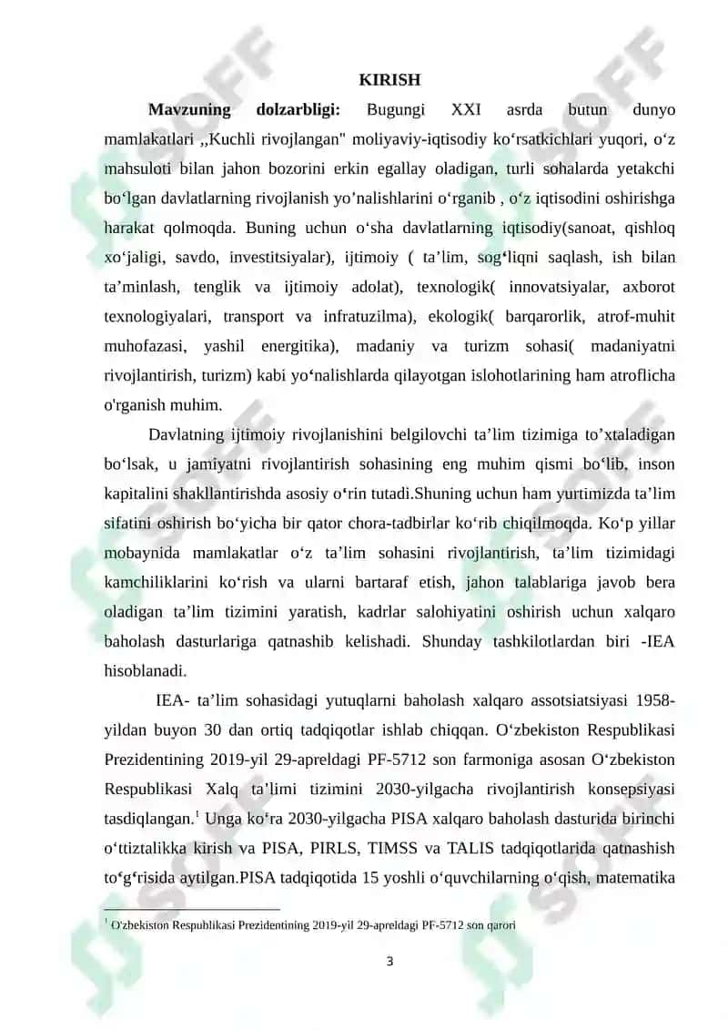 Boshlang’ich sinf matematika darslarida TIMSS xalqaro baholash dasturiga doir topshiriqlarni tadbiq etish texnologiyasi 3