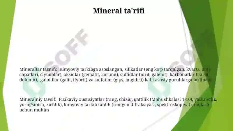 Mineral Xossalari va Aniqlash 3