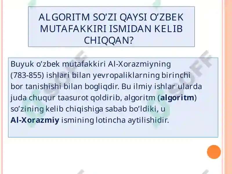 ALGORITMLARNI YARATISH USULLARI VA TURLARI 3