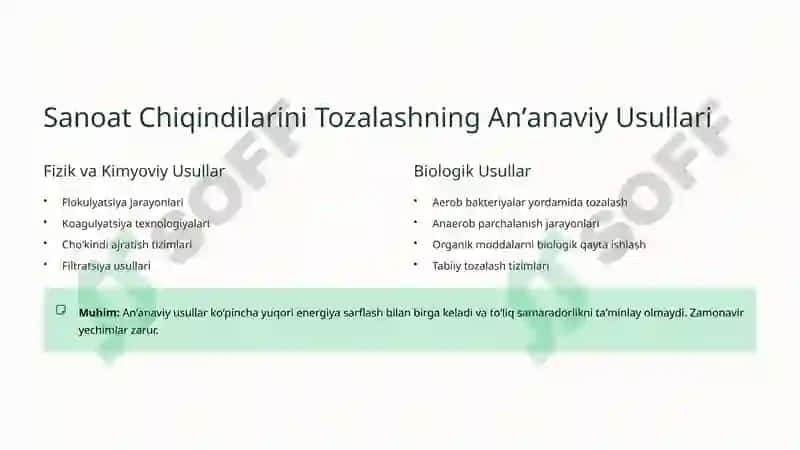Ekologik Xavfsizlikni Taʼminlash Yoʻnalishlari: Sanoat Chiqindilarini Tozalash Texnologiyasi 3