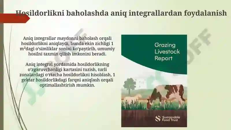 Aniq integralning qishloq xoʻjaligi va chorvachilik masalalariga tatbiq etilishi 3