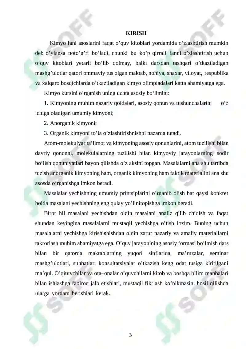 Noorganik moddalarning sinflarga	bo‘linishi va ularning nomlarini o‘qitish metodikasi 3