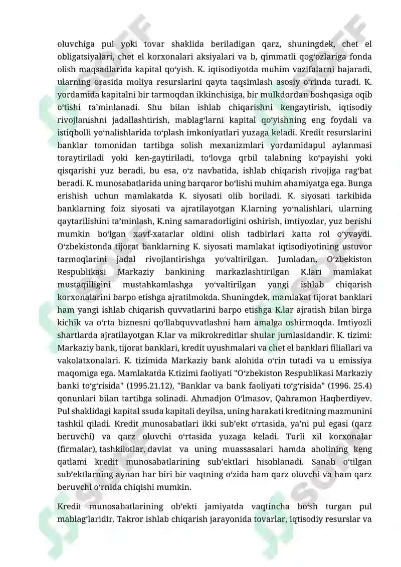 KREDITNING ZARURLIGI FUNKSIYALARI TURLARI VA SHAKLLARI 3