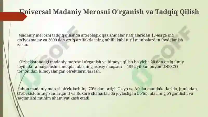 Universal Madaniy Meros Tushunchasi 3