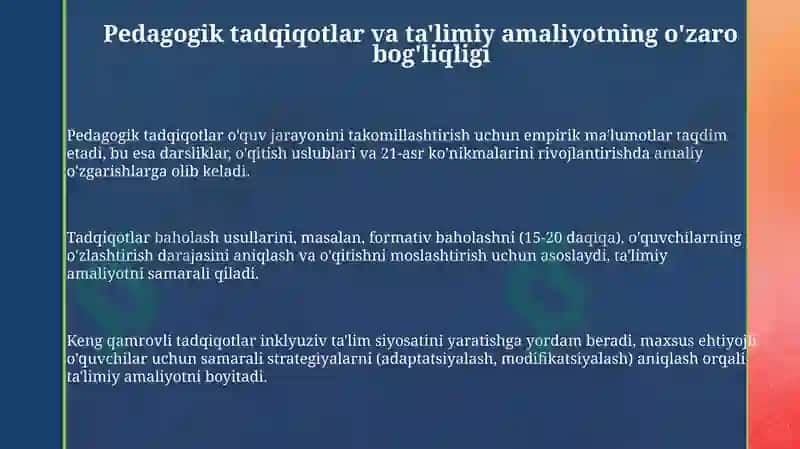 Tadqiqiy pedagogika va ta'lim amaliyoti 3