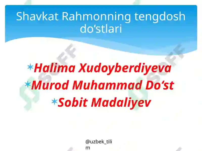 Shavkat Rahmon hayoti va ijodi. She'rlari 3
