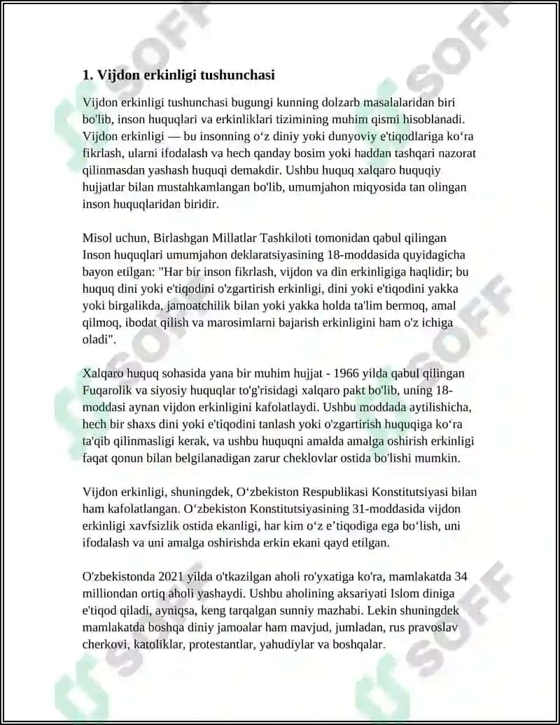 VIJDON ERKINLIGI VA DINIY TASHKILOTLAR 3
