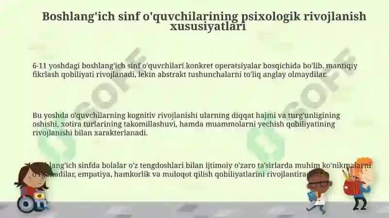 Boshlang'ich sinf o'quvchilarining psixologik rivojlanish xususiyatlari 3