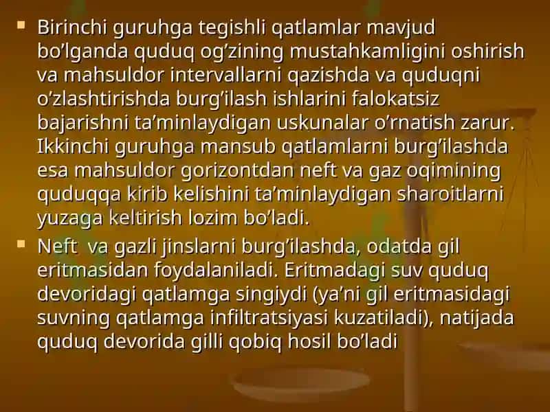 Qatlamni ochish, quvurlarni perforatsiyalash va quduqni o’zlashtirish 3