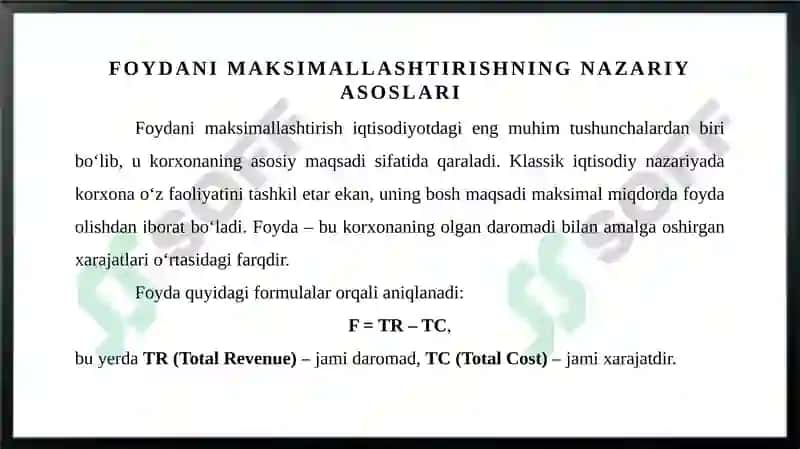 Foydani maksimallashtirish va raqobatli taklif 3