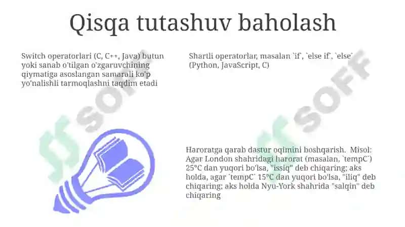 Tarmoqlanish buyruqlariga misollar 3