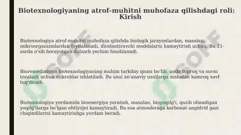 Biotexnologiyaning atrof-muhitni saqlashda roli 3