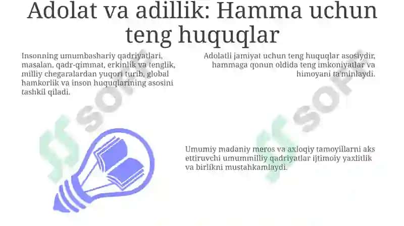 Adolat va adillik: Hamma uchun teng huquqlar 3