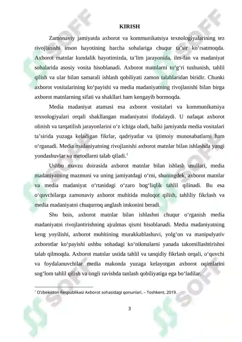 AXBOROT MATNLAR BILAN ISHLASH VA MEDIA MADANIYAT 3
