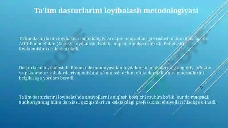 Ta'lim dasturlarini loyihalash metodikasi 3
