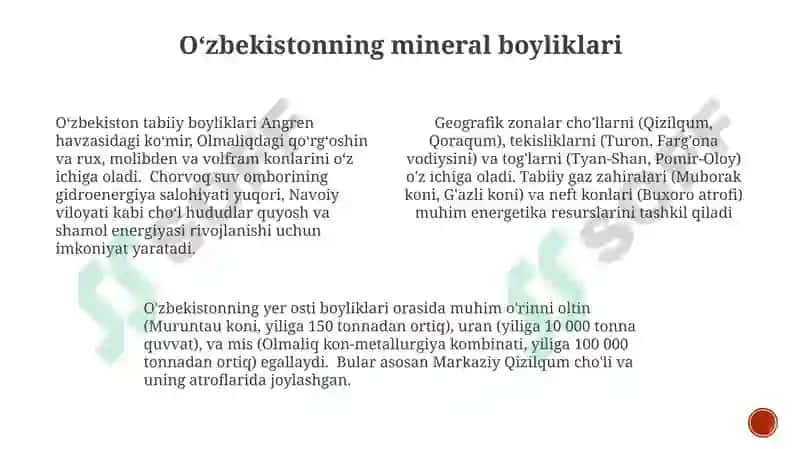 Oʻzbekistonda geografik zonalar va tabiat boyliklari 3