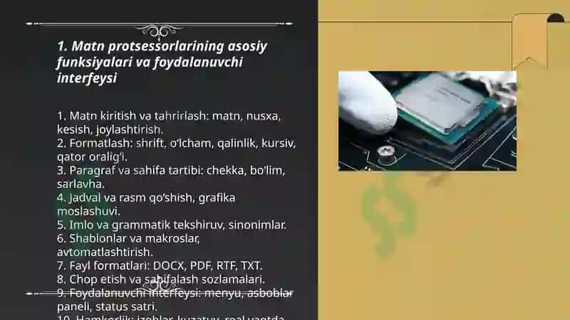 Matn protssesirlarida ishlash 3