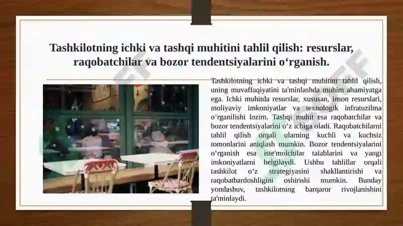 Biznesni tashkil etish tuzilishi va strategiyasi 3
