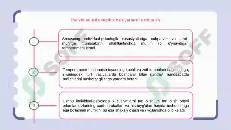 Shaxsning individual-psixologik xususiyatlari. Temperament 3