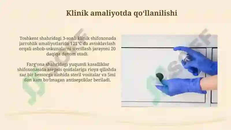 Sterilizatsiya, dezinfeksiya, aseptika va antiseptika 3