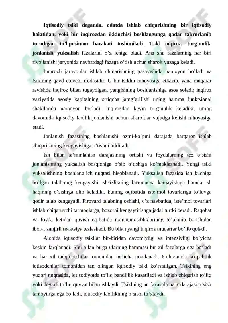 Iqtisodiy rivojlanishning tsiklligi va iqtisodiy tsikl nazariyalari 3
