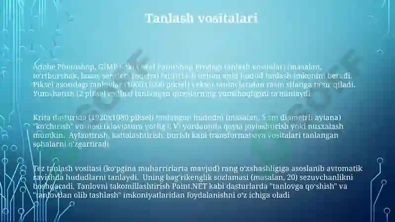 Paint grafik muharriri bilan ishlash 3