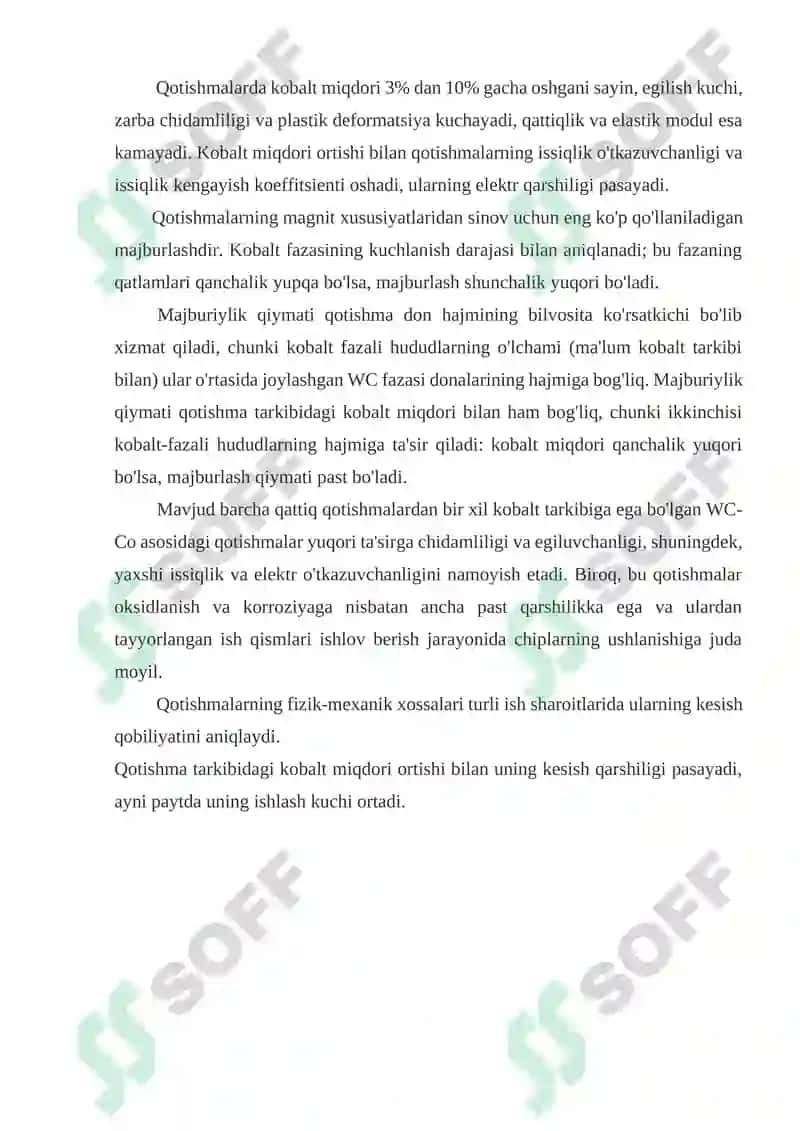Volfram asosli qattiq qotishmalar. 3